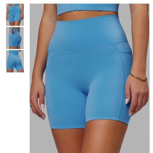 LSKD Elixir Mid‎ Short Tight Azure Blue Women's XS, 6in Shorts, NWT, New - Picture 2 of 11